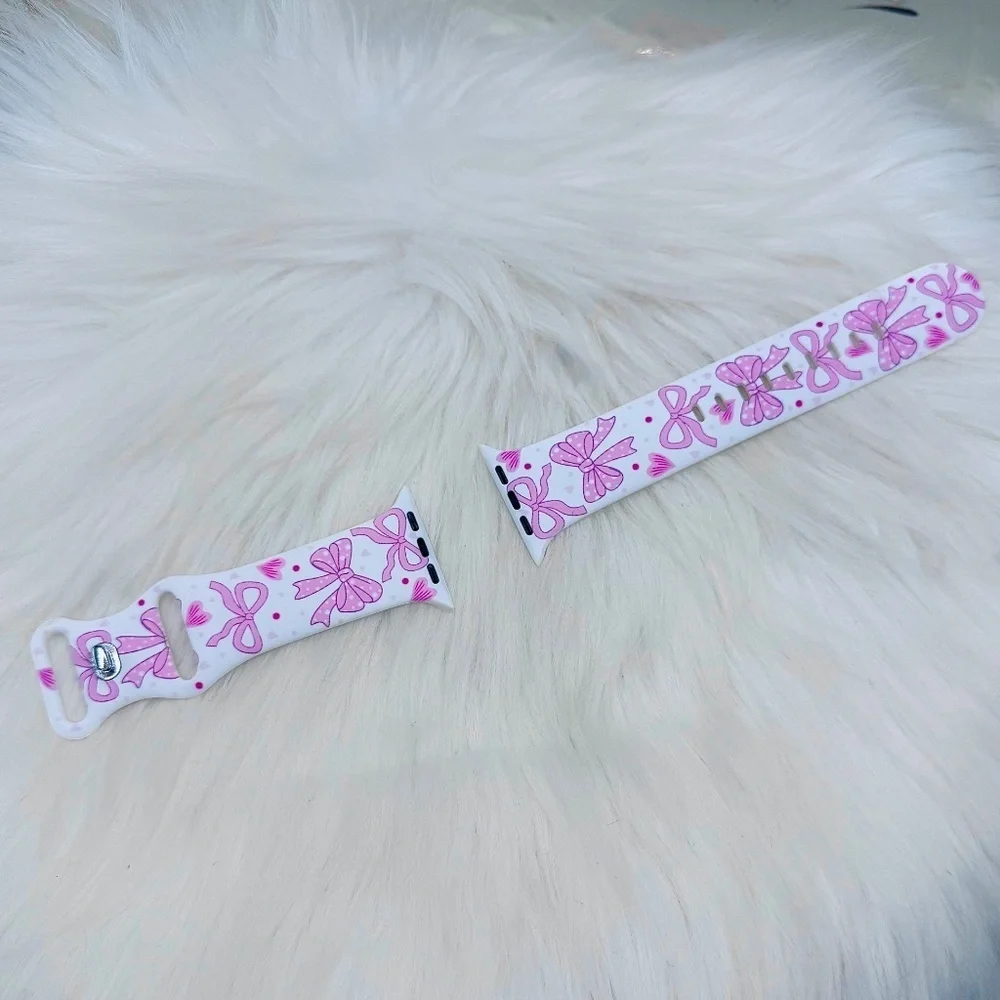 New Pink Bows Design Watch Band For Apple Watch  38mm / 40mm / 41mm